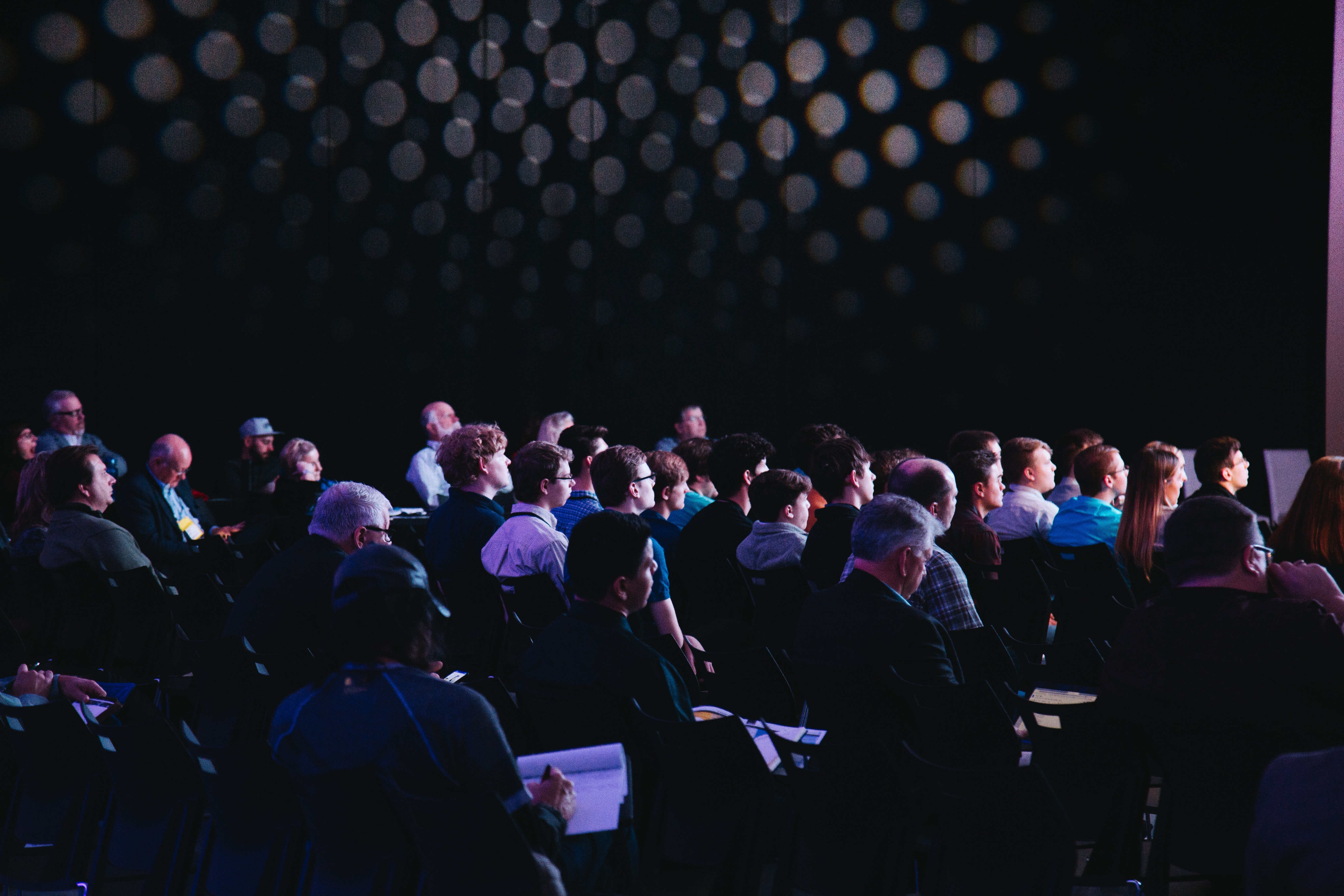 Photograph depicting conference attendees.